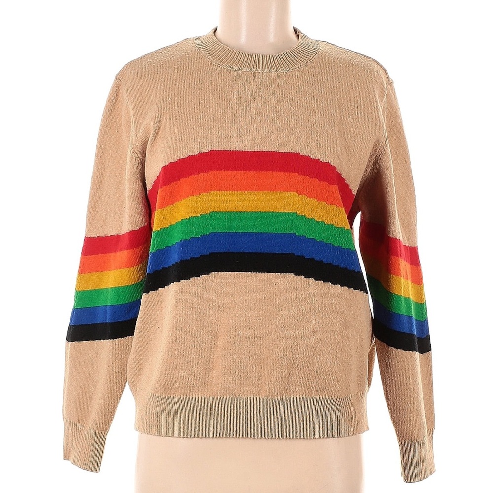 Young Fabulous & Broke Multicolor Stripe Tan Sweater